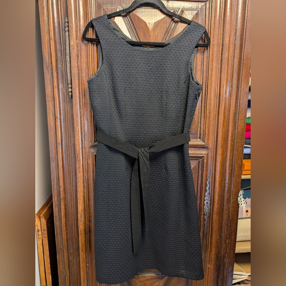 Chic Black Textured Midi Dress